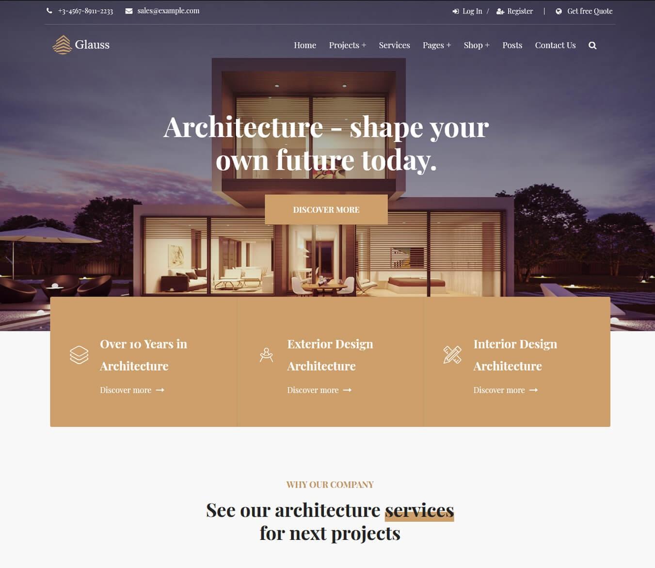 Glauss - Architecture & Creative Design WordPress Theme