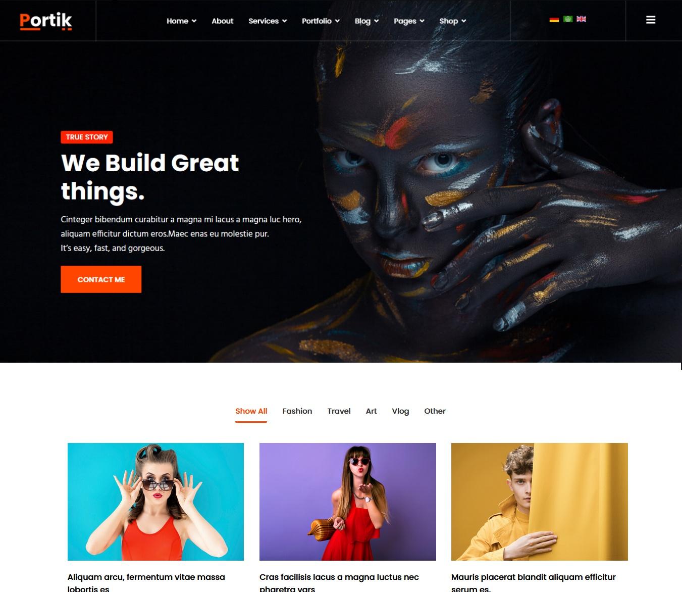 Creative Portfolio Joomla 5 Template - Portik