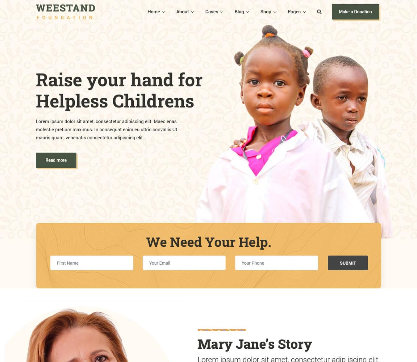 Weestand - Nonprofit, Charity, NGO Fundraising Joomla 5 