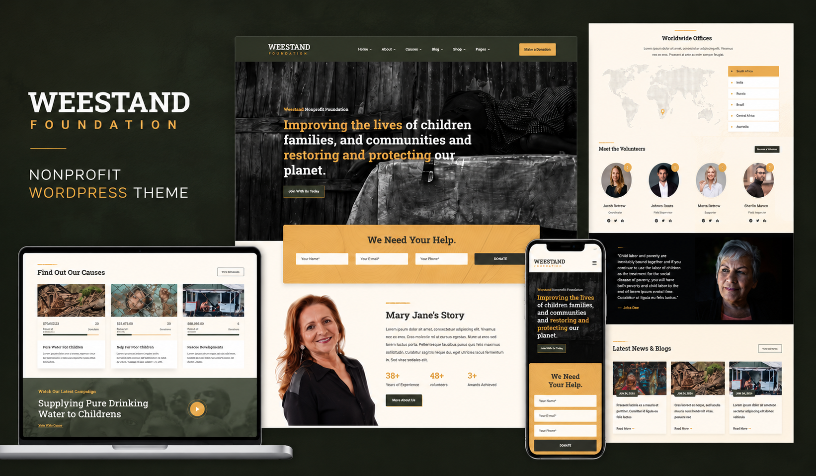 Weestand – Charity & Fundraising WordPress Theme Image