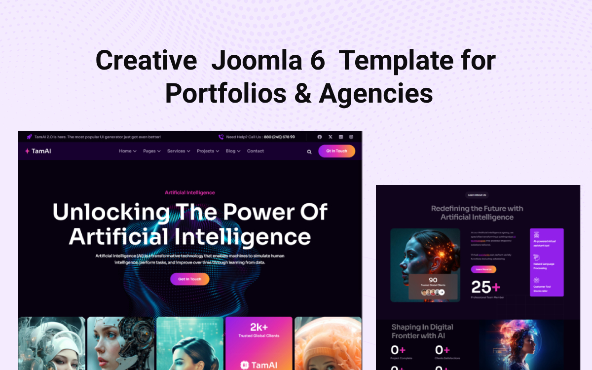 Modern Joomla 6 Template for Creative Agencies &amp; Portfolios