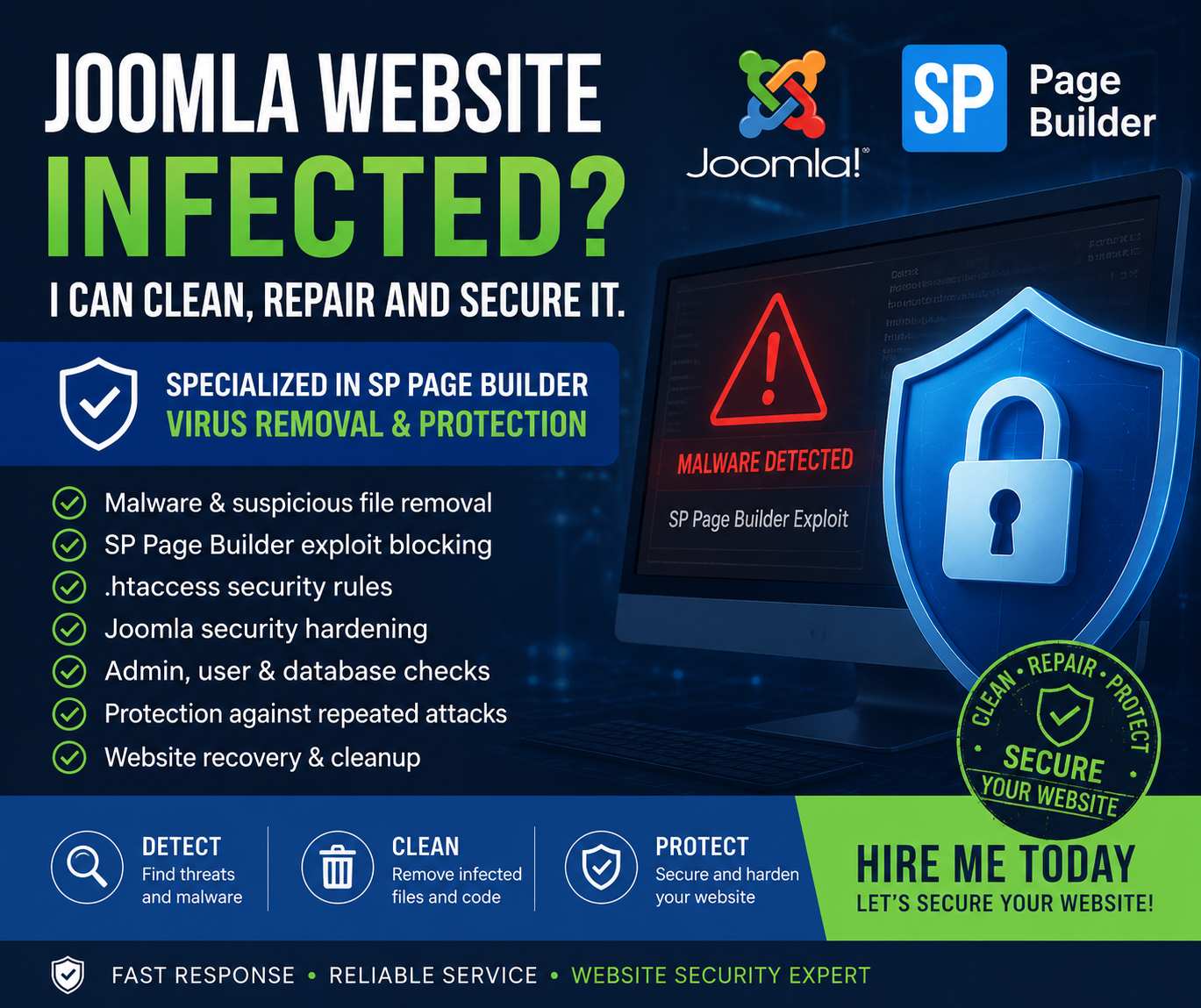Joomla Malware Cleanup and SP Page Builder Exploit Protection